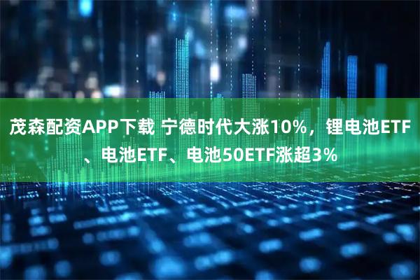 茂森配资APP下载 宁德时代大涨10%，锂电池ETF、电池ETF、电池50ETF涨超3%